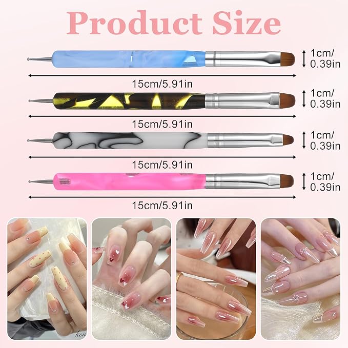 4 Pcs French Brush for Nails French Tip Brushes Nail Art Supplies for Design - Image 2