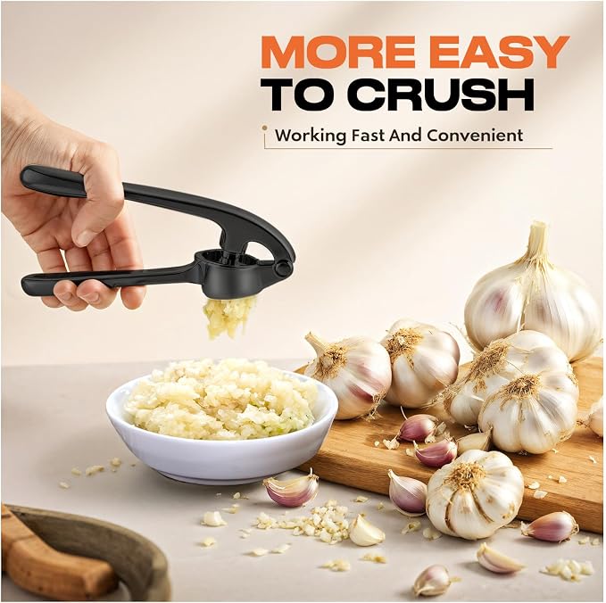 Kitchen Garlic Press, Rust Proof & Dishwasher Safe Garlic Mincer, Durable - Image 4