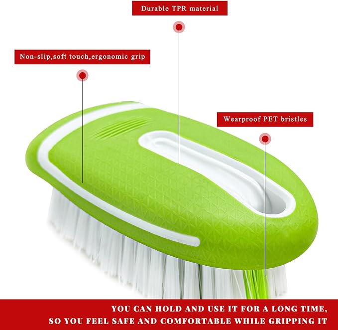 Carpet and Upholstery Cleaning Brush, Stiff Bristle Detailing Scrubber - Image 4