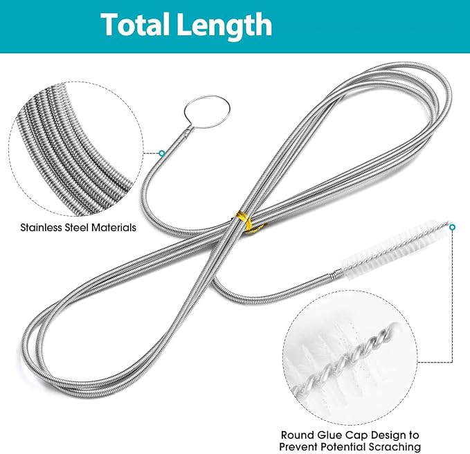 Water Pipe Cleaning Kit, Rust Resistant Tube Cleaning Brush - Image 2
