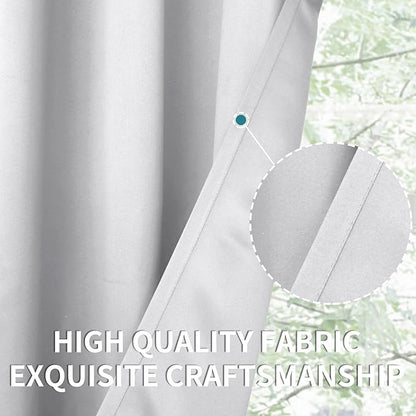BGment Short Kitchen Window Curtains 36 Inch Length - Rod Pocket Thermal Insulated Drapes Privacy for Cafe Rv Bathroom Window, Greyish White, 2 Panels, 42 x 36 Inch