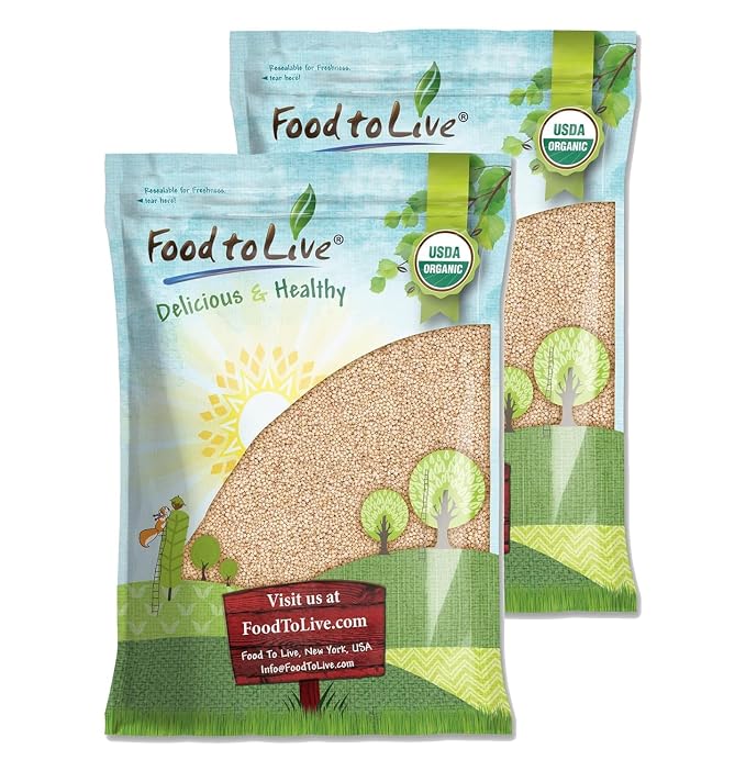 Food to Live Organic Italian White Whole Grain Sorghum, 25 Pounds – Non-GMO by FoodtoLive
