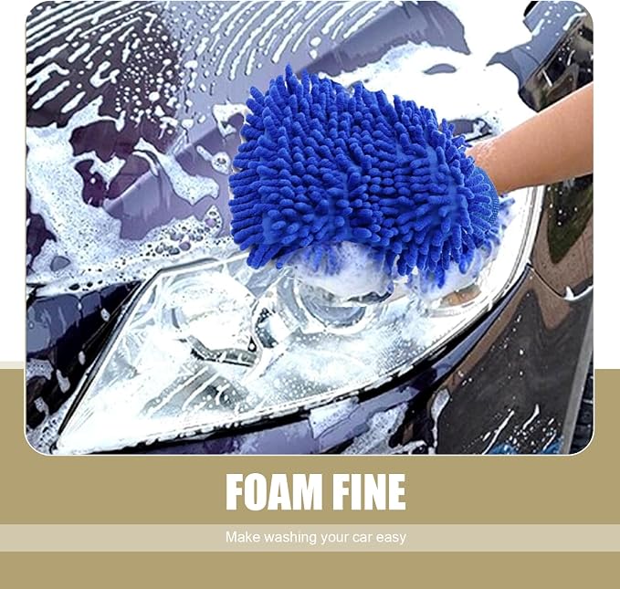 2 PCS Car Microfiber Wash Mitt, 5.51In X 9.05In Chenille, - Image 6