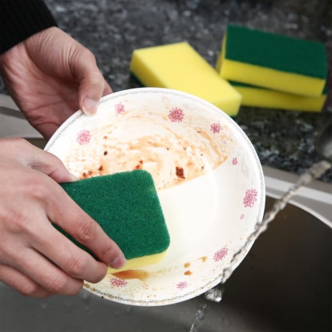 24 Pack Sponge Individually Wrapped, Bulk Kitchen Dishwashing Sponge, Non - Image 3