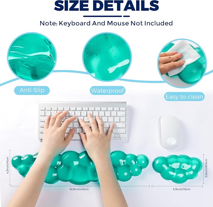 Gel Cloud Keyboard & Mouse Wrist Rest Set - Image 4