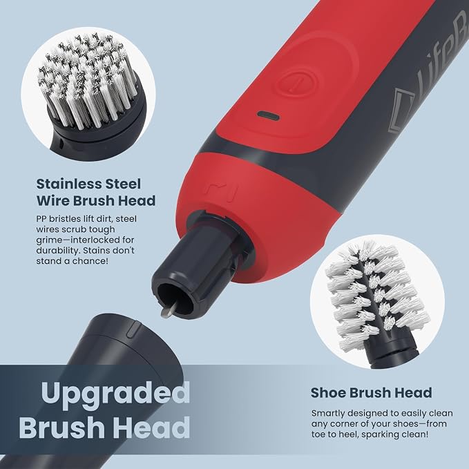 LifeBasis Rechargeable Power Scrubber 11-Piece Kit, Cordless Electric Cleaning - Image 4