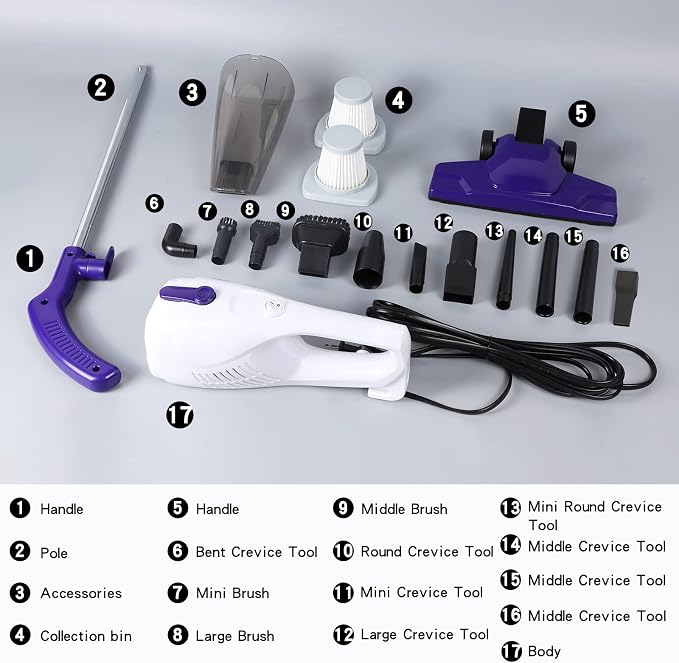 Intercleaner Corded Vacuum Cleaner, 15KPa Powerful Suction - Image 6