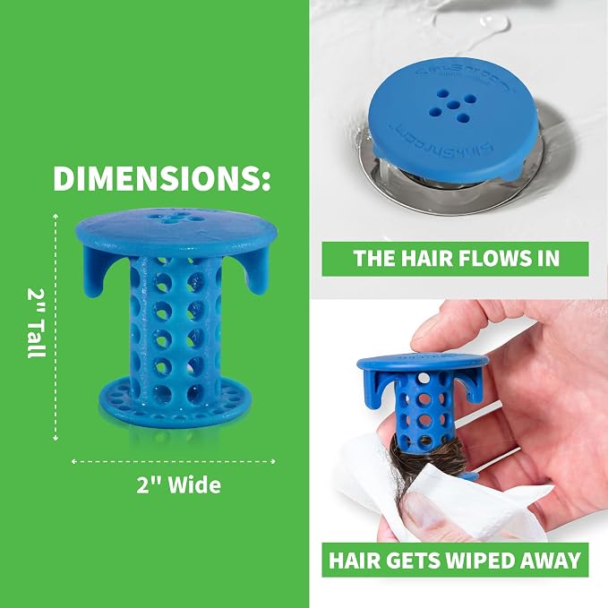 SinkShroom SSBLU988 Sink Drain Protector Hair Catcher/Strainer/Snare - Image 7