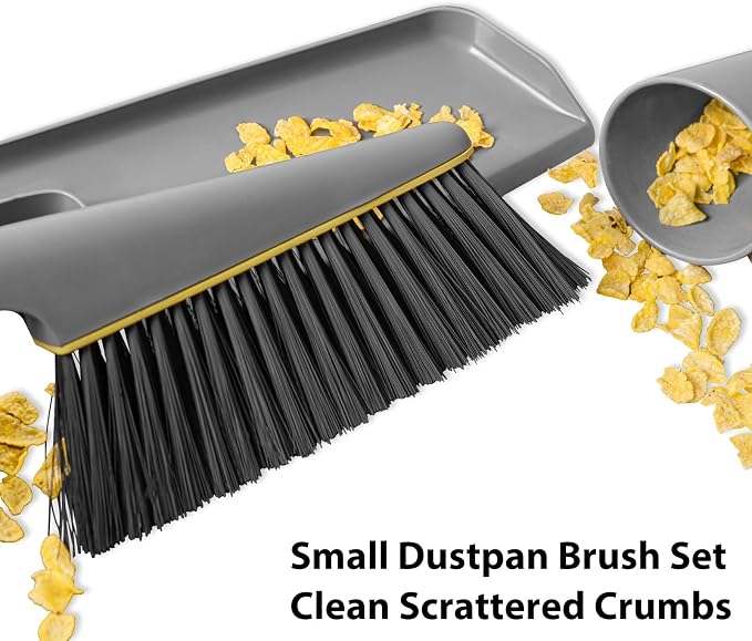 Small Broom and Dustpan Set, Hand Mini Dust-Pan and Brush, Handheld Portable - Image 2