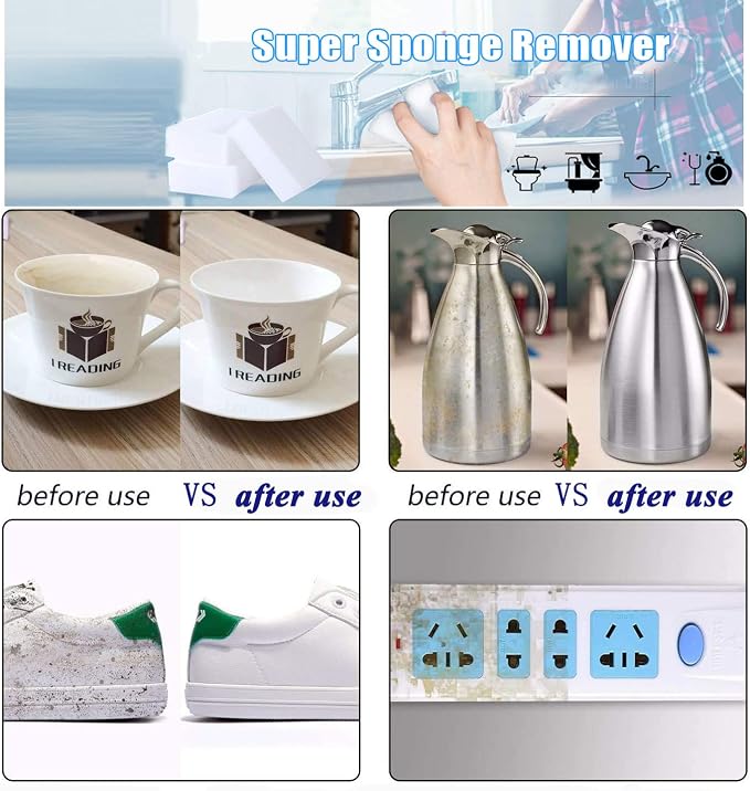 Magic Sponge Eraser, 50 Pack Melamine Sponge Sheets Foam in Bulk, All-Purpose - Image 3