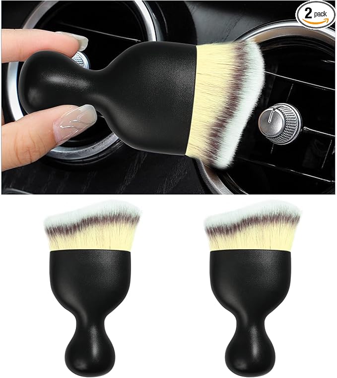 2PCS Car Interior Dust Brush, Soft Scratch Free Auto Detailing Brushes by Dickno