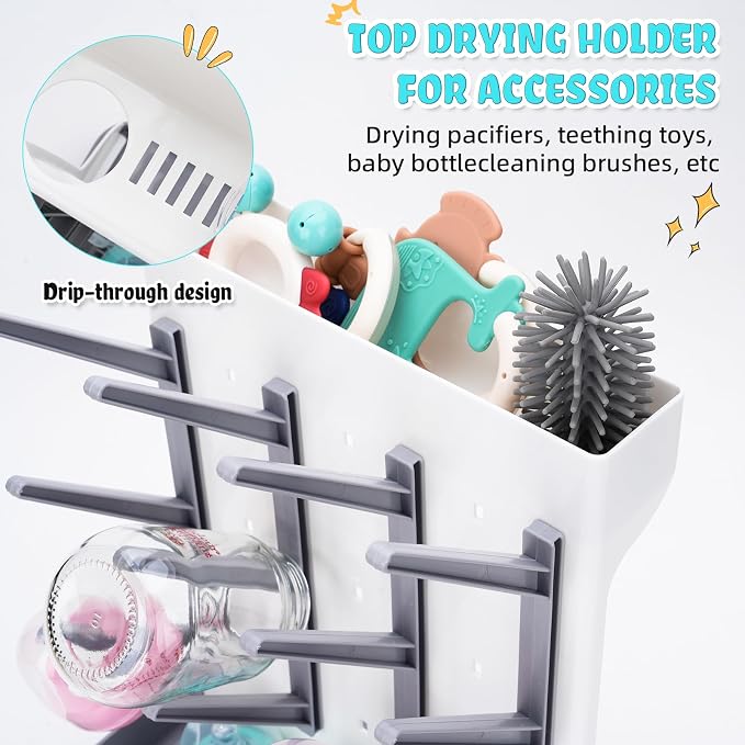 Baby Bottle Drying Rack: Space Saving Vertical Bottle Drying Holder - Image 5