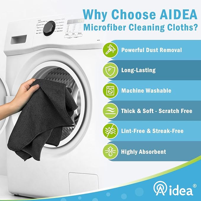 AIDEA Microfiber Cleaning Cloth-8PK, Soft Microfiber Towels - Image 3