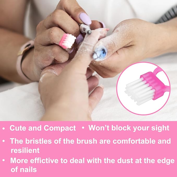 Nail Brush Rings SHEERBLISS Mini Nail Brushes 20pcs Hand Fingernail Brush - Image 5