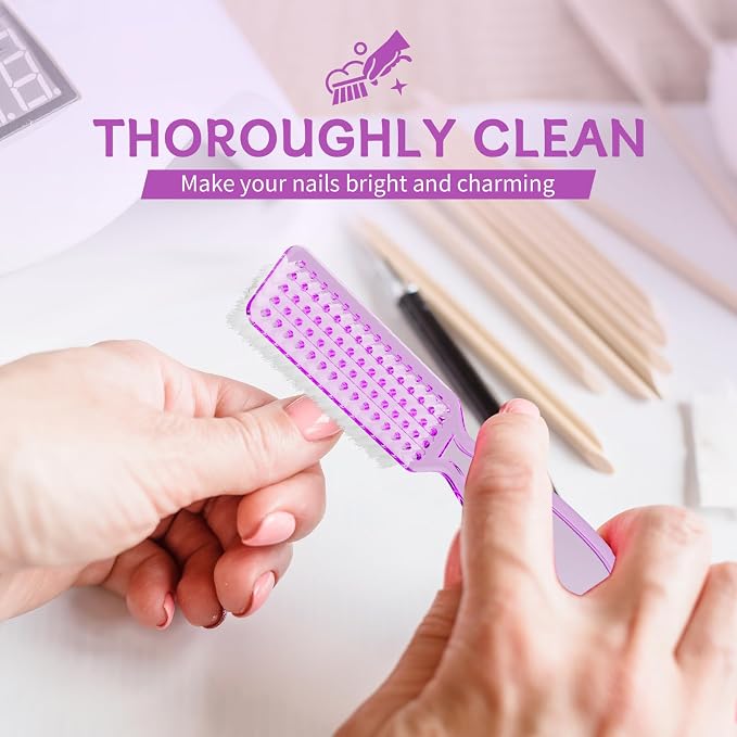 12 Pcs Handle Grip Cleaning Brushes, Hand Fingernail Nail Scrub Manicure Brush - Image 4
