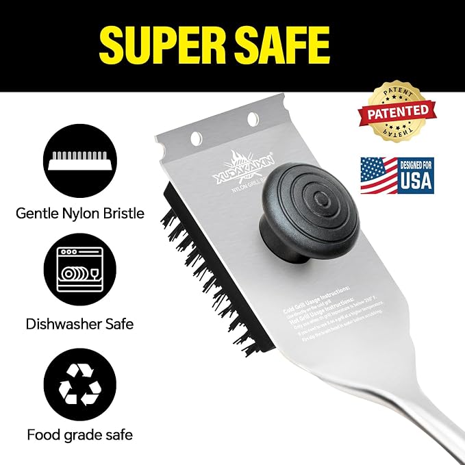 Grill Brush and Scraper, Dual Grip Design, Extra Strong BBQ Cleaner Accessories - Image 2