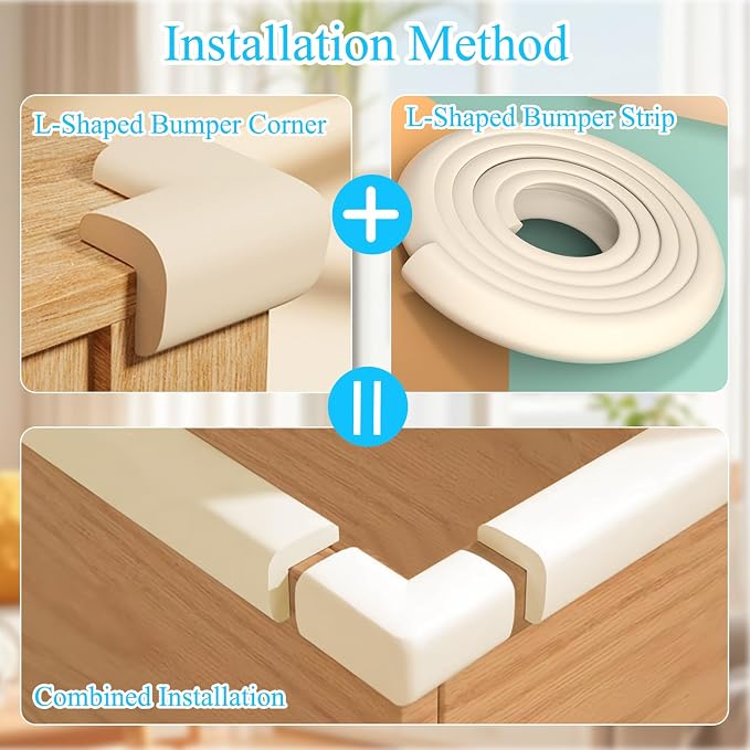 Baby Proofing Edge Corner Protector, 1Roll L-Shape Soft Cabinet Door Bumper - Image 5