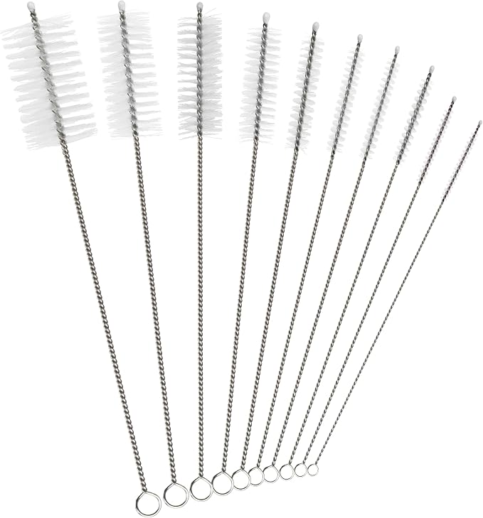 Straw Cleaning Brush Set – 10 Pack, 8-Inch Nylon Tube Pipe Cleaners in 10 by Unknown
