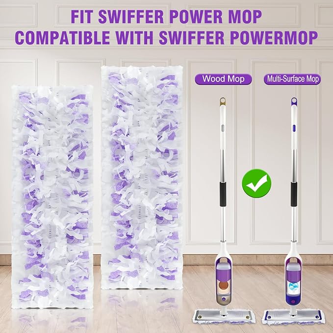 40 Pack Power Mop Refills for Swiffer Power Mop，Unscented&Thickened - Image 2
