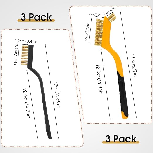 6 Pieces Wire Brushes Set, Small Metal Brass Brush, Stainless Steel Brush - Image 2
