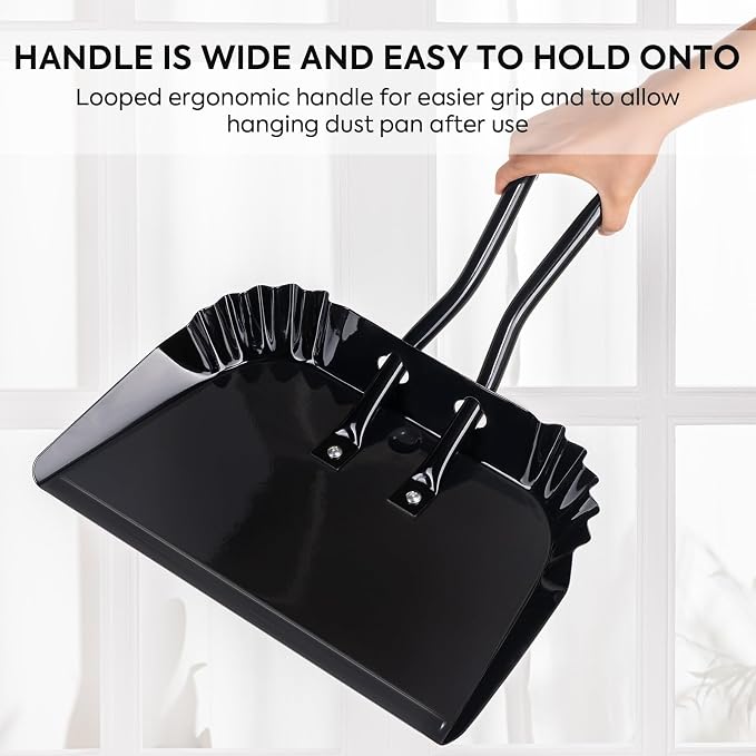 17In Extra Large Dust pan and Brush Set, Commercial Heavy-Duty Dust Pans and - Image 7