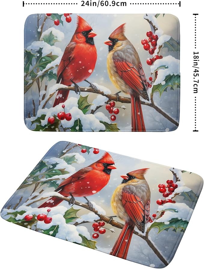Winter Cardinals Dish Drying Mat - Image 2