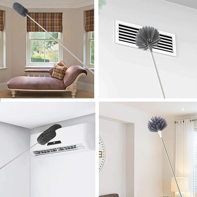 Cobweb Duster with Extension Pole, Ceiling Cobweb Cleaner Kit with 2 Duster - Image 6
