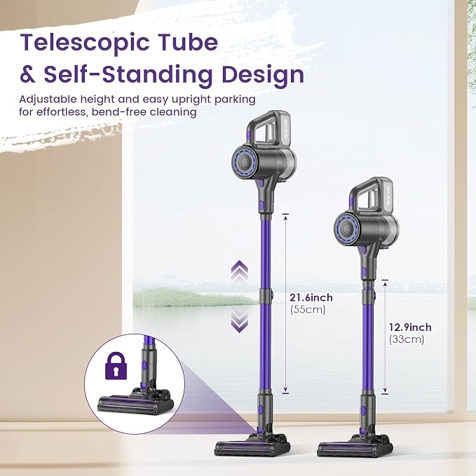 Cordless Vacuum Cleaner, 40KPA/500W/35Mins, Powerful Suction - Image 6