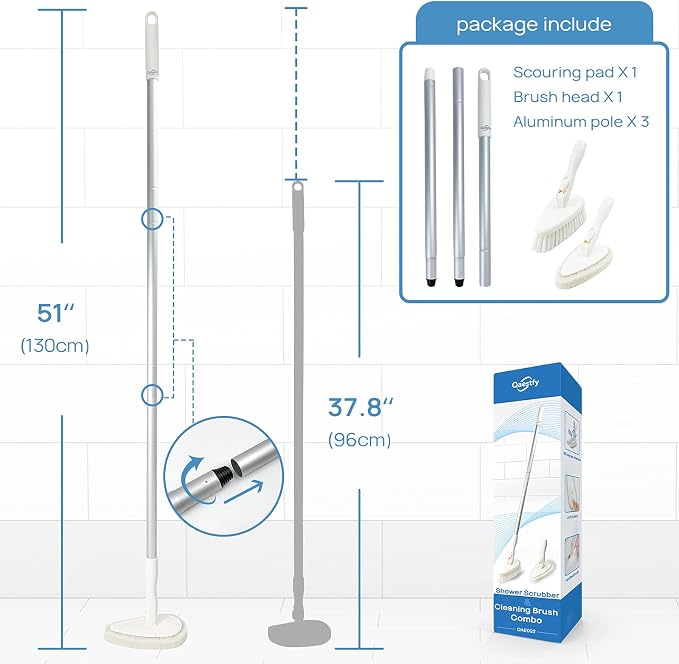 Qaestfy Shower Scrubber Cleaning Brush Combo Bath Tub Tile Cleaner Scrubber - Image 6