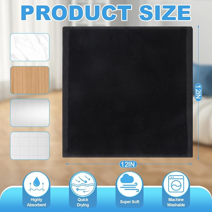 6 Pack Microfiber Wash Cloth, 12x12 Inch Highly Absorbent and Soft Feel - Image 2