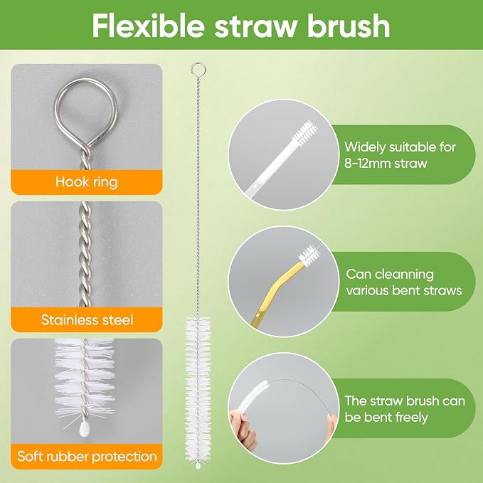 3 PCS Bottle Clean Brush Set, Long Wooden Handle Bottle Cleaner Brush - Image 5