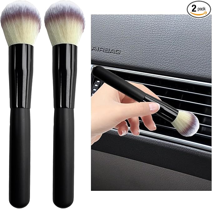 2PCS Car Interior Dust Brush, Soft Scratch Free Auto Detailing Brushes by Dickno