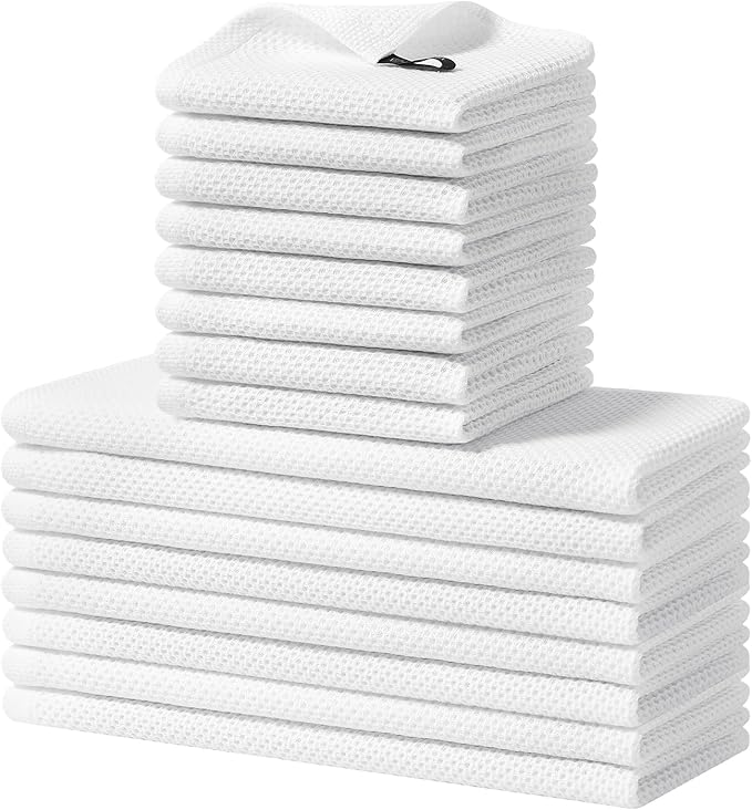 Homaxy 100% Cotton Kitchen Towels and Dishcloths Set, 12 x 12 Inches and 13 x by Homaxy