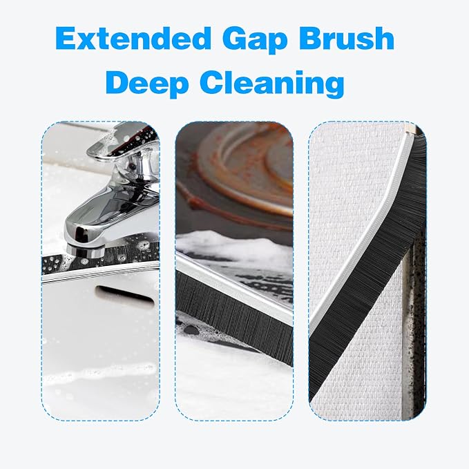 Multi-Purpose Hard Bristle Brush Set, Crevice Cleaning Brush Kit - Image 4