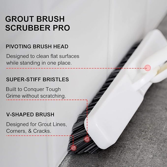 Adjustable Long Handle Brush Hard Bristles Deck Brush - Image 3