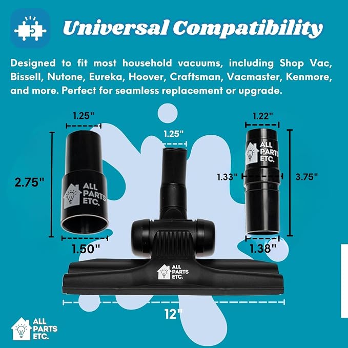 Vacuum Attachments for 1.25" Vacuum Cleaner | Gulper Floor Tool for Hoover - Image 3