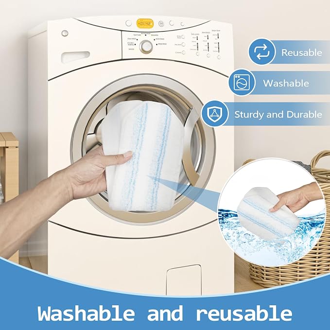 6 Pack Mop Replacement Pads for Ocedar H2prO Flat Mop System, Washable and - Image 5
