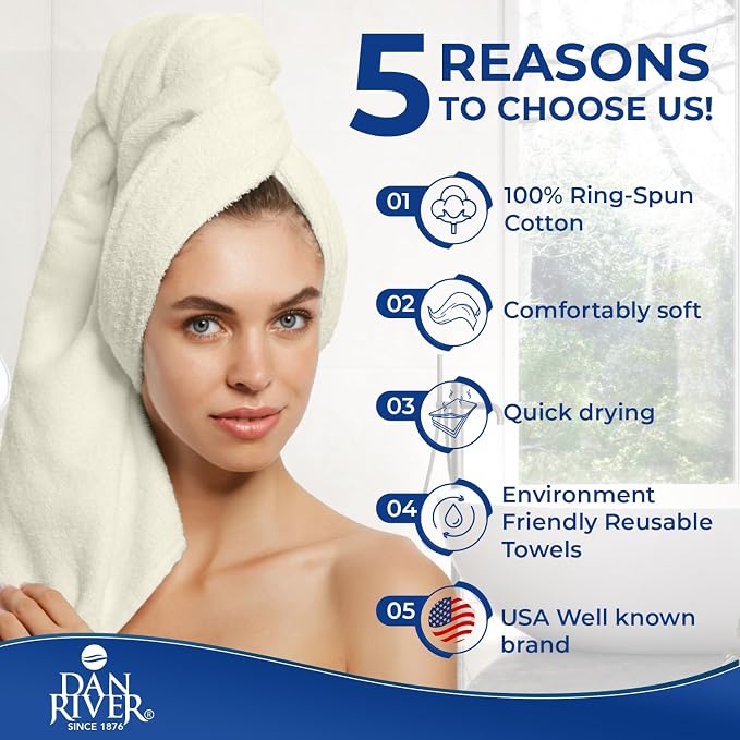DAN RIVER 8 PC Luxury Bath Towels - Image 5