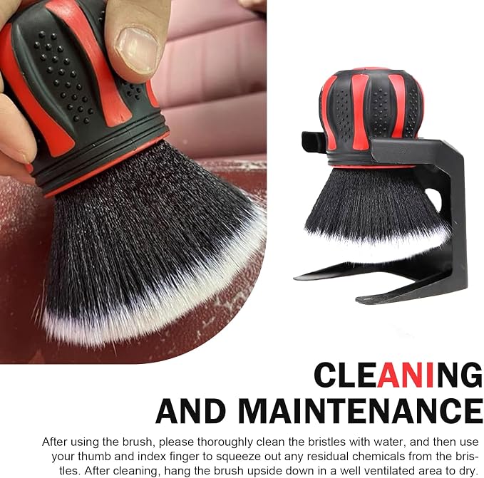 Detail Cleaning Brush with Storage Holder, Spherical Soft Bristle Dashboard Air - Image 5