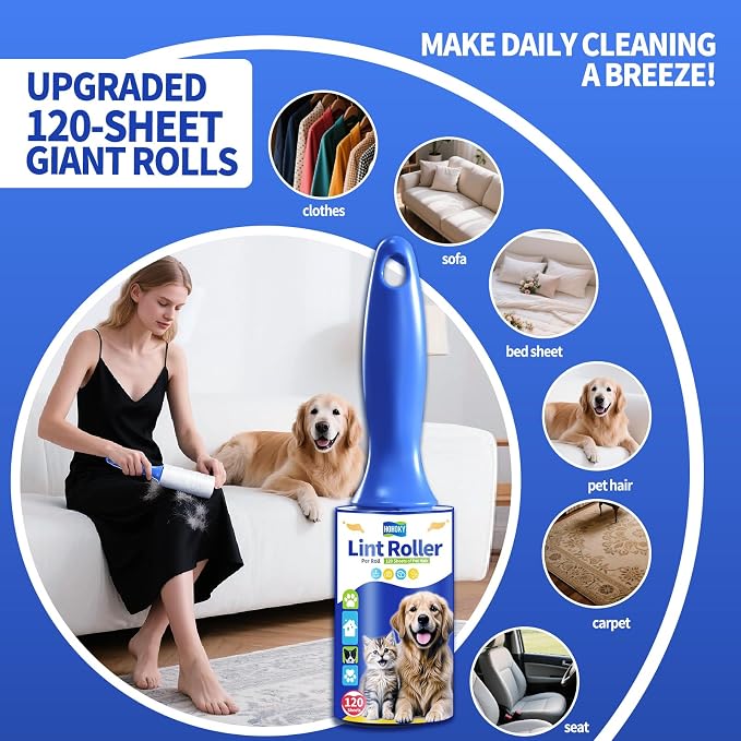 lint Rollers for pet Hair Extra Sticky Heavy Duty Lent Roller for Dog and Cat - Image 4