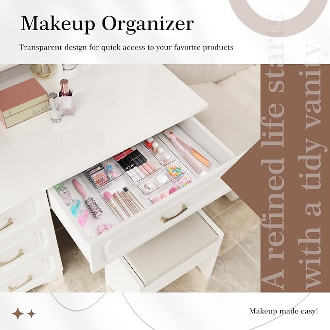 Criusia Clear Drawer Organizer 7 PCS - Image 5