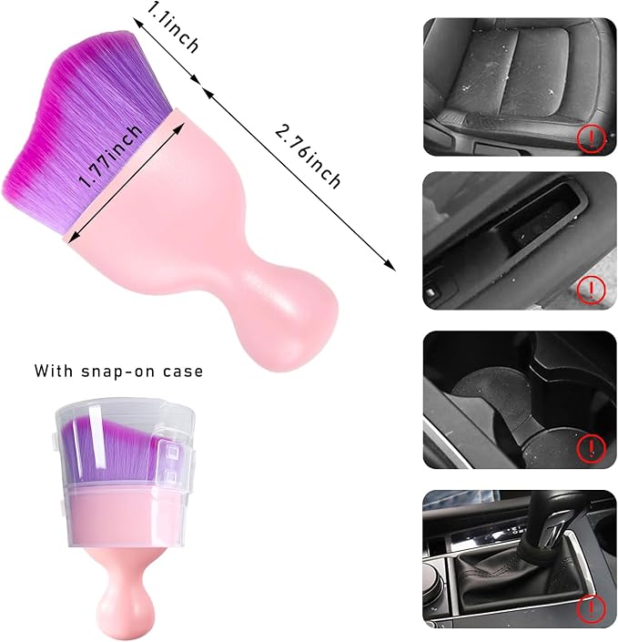 Car Interior Dust Brush, Soft Scratch Free Auto Detailing Brushes, Universal - Image 2
