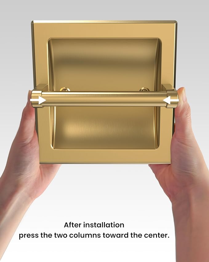 Recessed Gold Toilet Paper Holder, in Wall Toilet Paper Holder Pivoting - Image 5