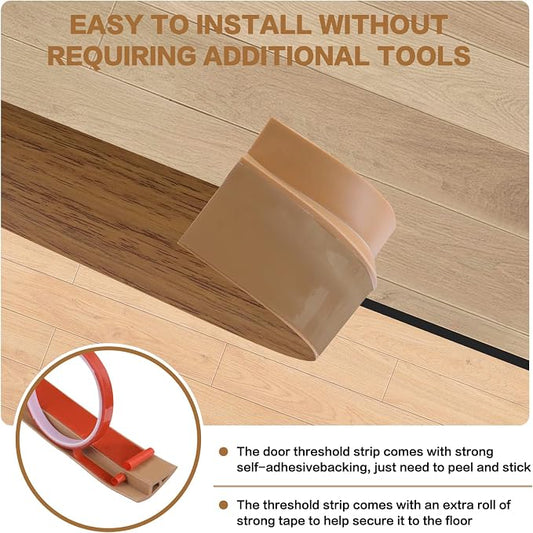 Floor Transition Strip Vinyl Door Threshold Ramp Self Adhesive Carpet Edging - Image 2