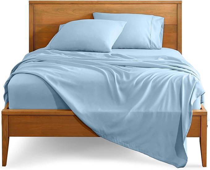 Bare Home Twin Sheet Set - 1800 Ultra-Soft Microfiber Twin Bed Sheets - Double Brushed - Deep Pockets - Easy Fit - Extra Soft - 3 Piece Set - Bedding Sheets & Pillowcases (Twin, Light Blue)
