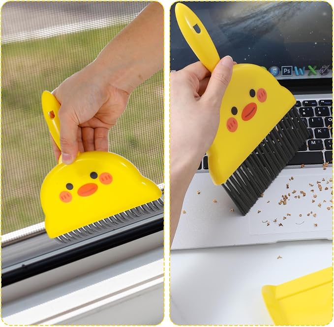 Small Dustpan and Brush Set Yellow Small Hand Broom and Dustpan Set, Mini Dust - Image 4