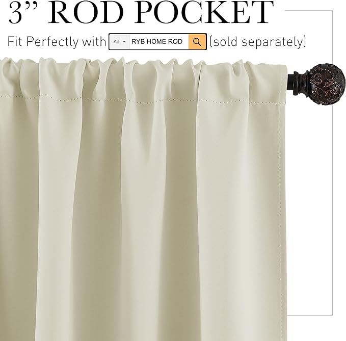 RYB HOME Bathroom Window Curtains - Image 2