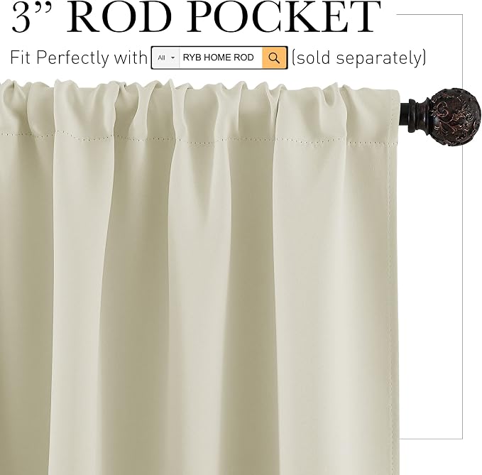 RYB HOME Small Window Curtains - Image 2
