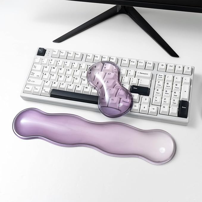Ergonomic Gel Keyboard and Mouse Wrist Rest Set – Clear Wrist Rest - Image 9