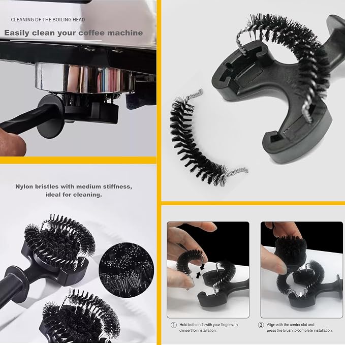 Espresso Coffee Machine Cleaning Brush Set, Group Head Cleaning Brush, Coffee - Image 4